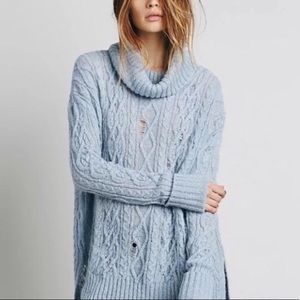 Free people complex cable knit pullover NWT